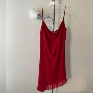 Asymmetrical Red Midi Dress